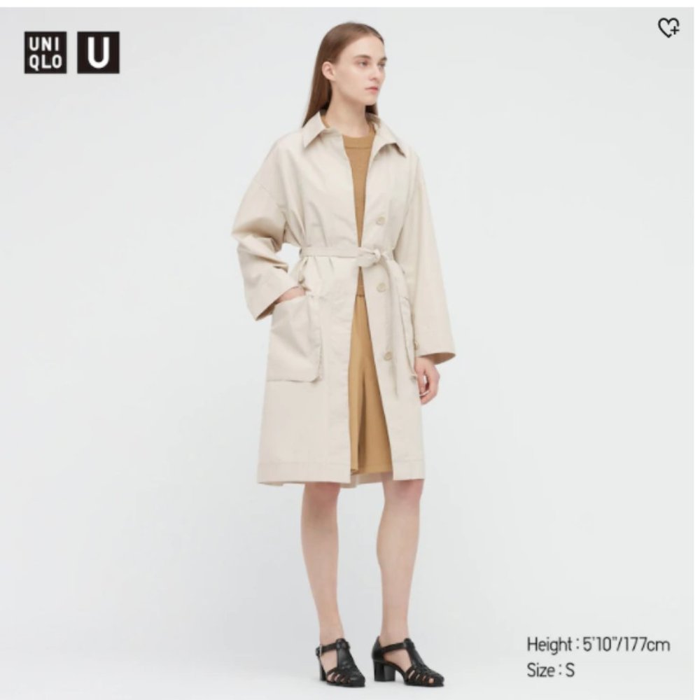 Uniqlo WOMEN OVERS U COTTON LONG COAT  *NATURAL* M